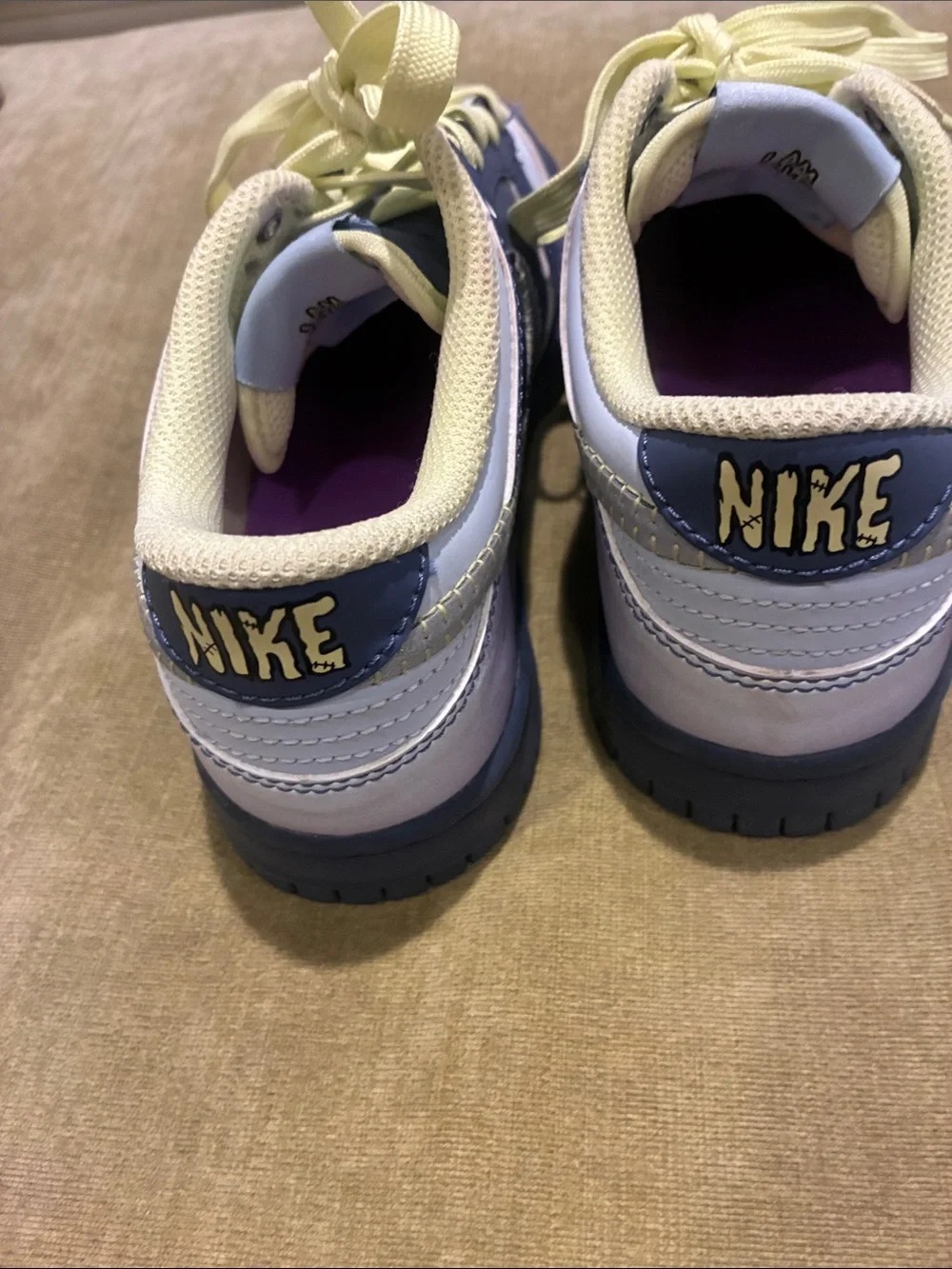 Nike Dink Low Kids Navy, White & Yellow Low-Top Sneakers with Purple Inners